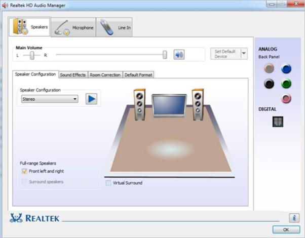 Realtek HD Audio Manager